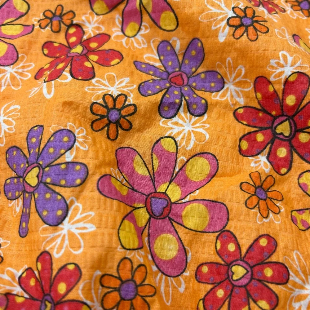 Lot‎ of 3 Floral Patchwork Cotton Tote Bags Pink Ribbon Awareness Yellow Orange